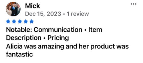 Alicia was amazing and her product was fantastic